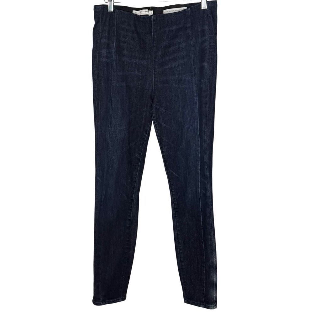 Pilcro and the Letterpress High Rise Pull On Elastic Waist Dark Wash Denim Leggi